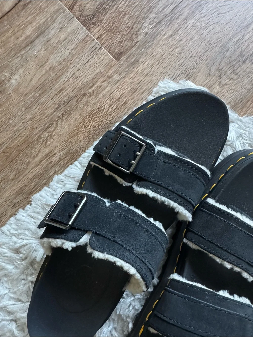 Dr. Martens Black Fleece Lined Sandals